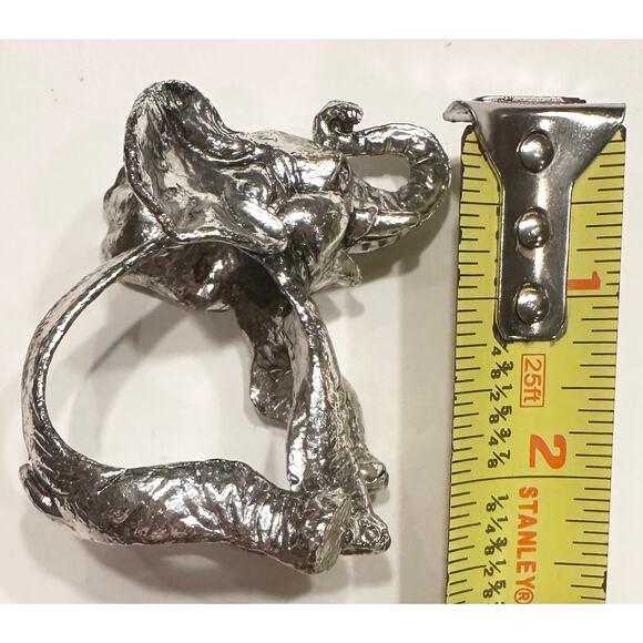 4 Vintage Arthur Court Baby Elephant Napkin Rings Holders Heavy Silvertone - Picture 9 of 10